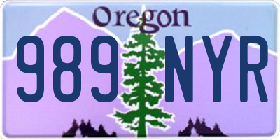 OR license plate 989NYR