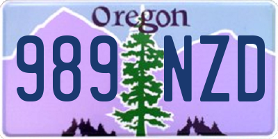 OR license plate 989NZD