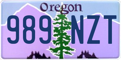 OR license plate 989NZT