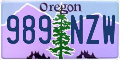 OR license plate 989NZW