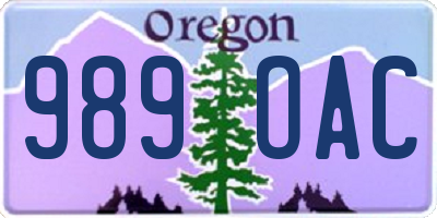 OR license plate 989OAC