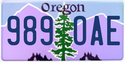 OR license plate 989OAE