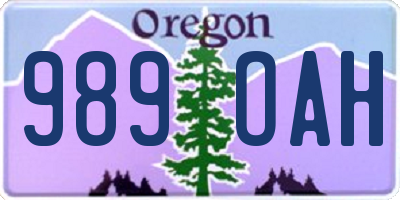 OR license plate 989OAH