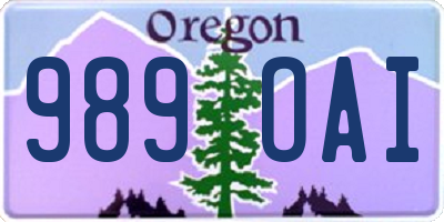OR license plate 989OAI