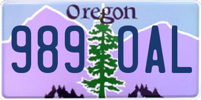 OR license plate 989OAL