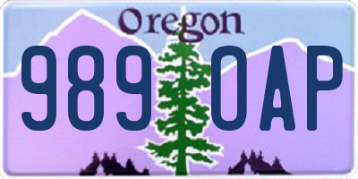 OR license plate 989OAP