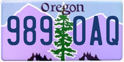 OR license plate 989OAQ