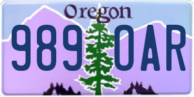 OR license plate 989OAR