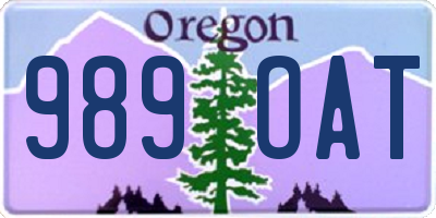 OR license plate 989OAT