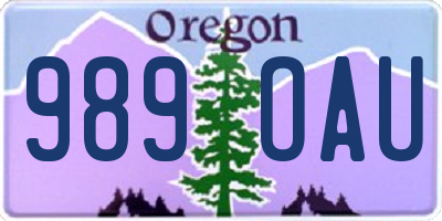 OR license plate 989OAU