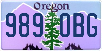 OR license plate 989OBG