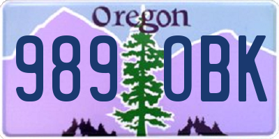 OR license plate 989OBK