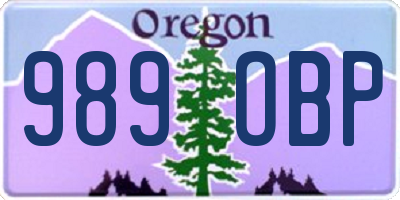 OR license plate 989OBP