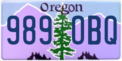 OR license plate 989OBQ