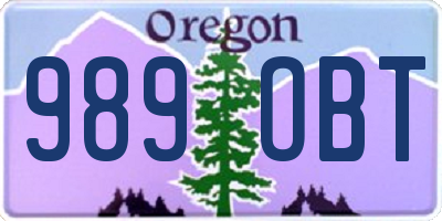 OR license plate 989OBT