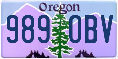 OR license plate 989OBV