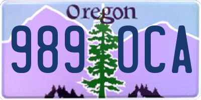 OR license plate 989OCA