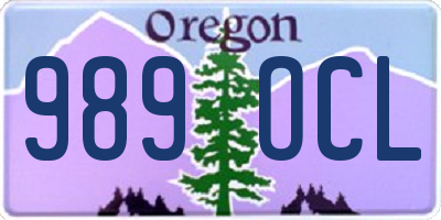OR license plate 989OCL