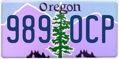 OR license plate 989OCP