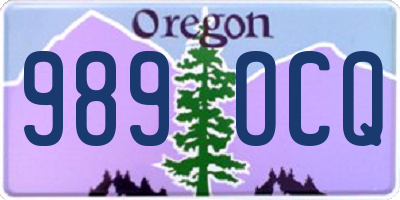 OR license plate 989OCQ