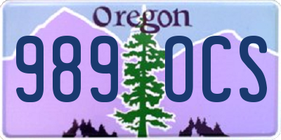OR license plate 989OCS