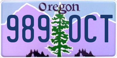 OR license plate 989OCT