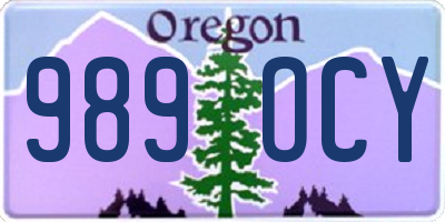 OR license plate 989OCY