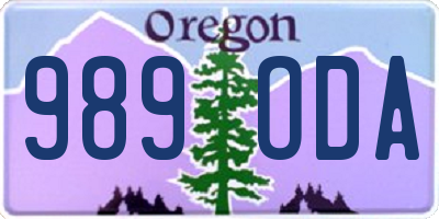 OR license plate 989ODA