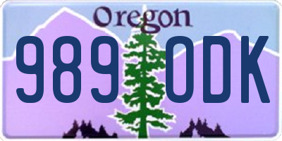 OR license plate 989ODK