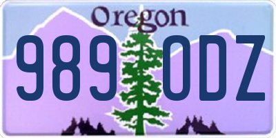 OR license plate 989ODZ