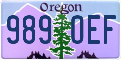 OR license plate 989OEF