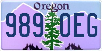 OR license plate 989OEG