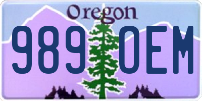 OR license plate 989OEM
