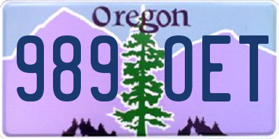 OR license plate 989OET