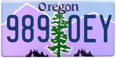 OR license plate 989OEY