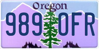 OR license plate 989OFR
