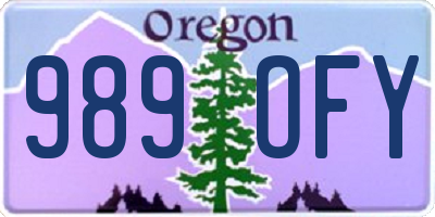 OR license plate 989OFY