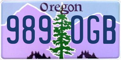 OR license plate 989OGB