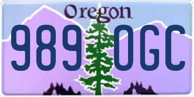 OR license plate 989OGC