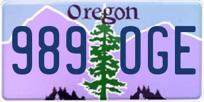 OR license plate 989OGE