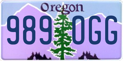 OR license plate 989OGG
