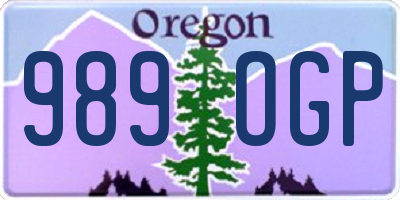OR license plate 989OGP