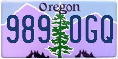 OR license plate 989OGQ
