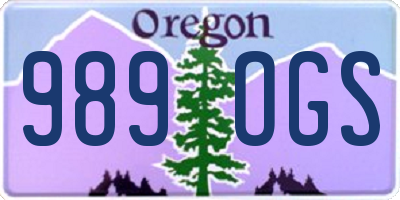 OR license plate 989OGS