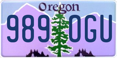OR license plate 989OGU