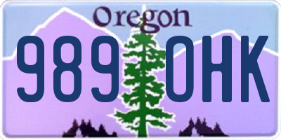 OR license plate 989OHK