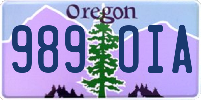 OR license plate 989OIA