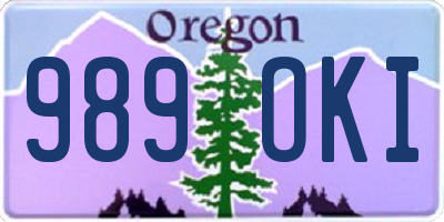 OR license plate 989OKI