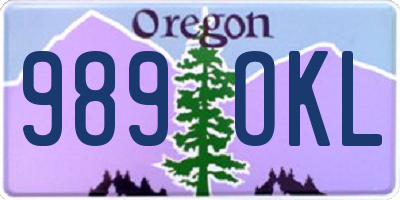 OR license plate 989OKL