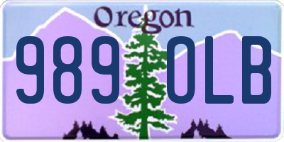 OR license plate 989OLB
